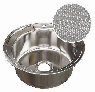 Кухонная мойка Мойка круг d 51 (0,8) вып 3 1/2 (глуб чаши 18см) с сифоном без гофры купить,NaN