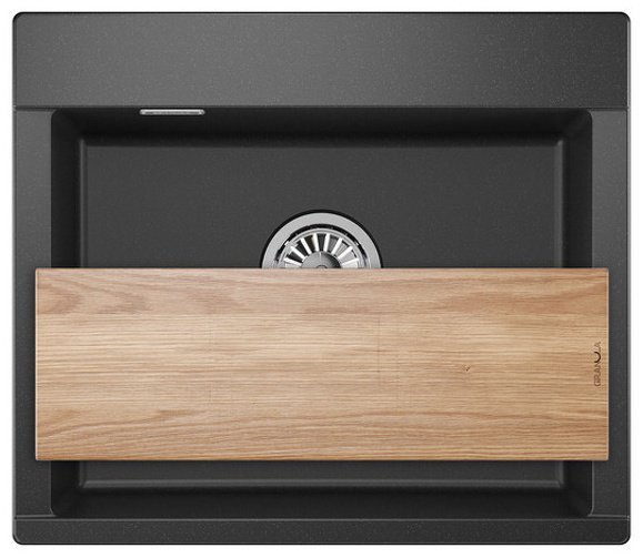 Кухонная мойка GRANULA ESTETICA ES-5804 накладная 58х50х22 см, кварцевый песок, тон черный