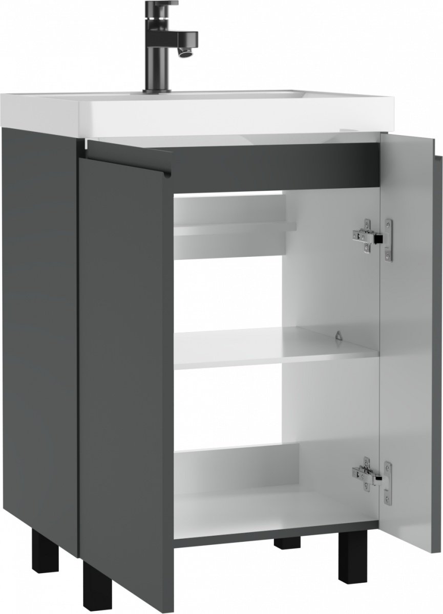 Тумба с раковиной KABINKA.KZ Байтерек , 58.8x82x44.5 см, темно-серый