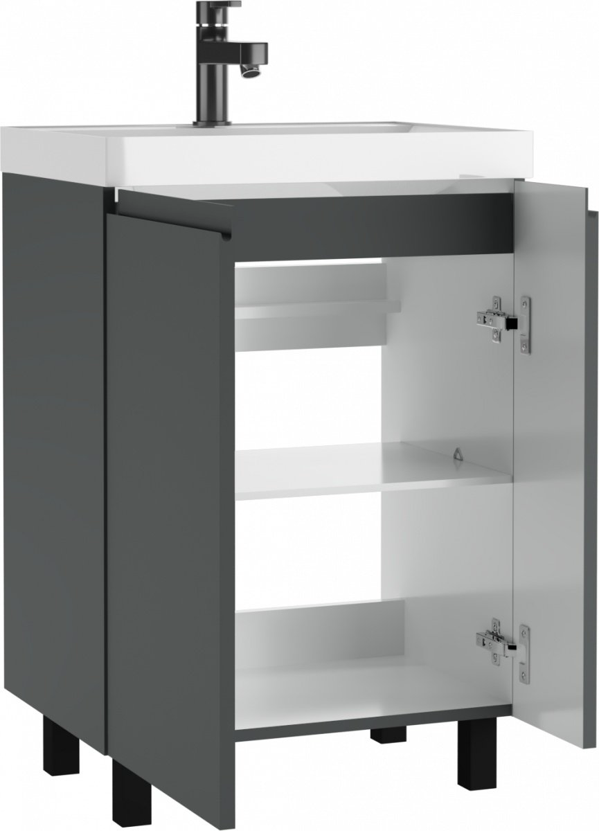 Тумба с раковиной Kabinka.kz Байтерек 58.8x82x44.5см темно-серый купить,NaN