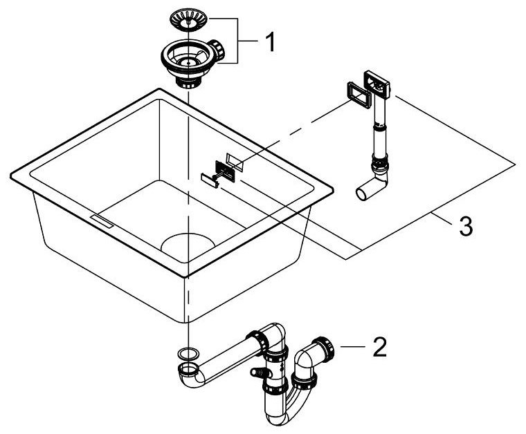 Кухонная мойка Grohe K700U врезная 45.7х53.3х20.9 см, искусственный камень