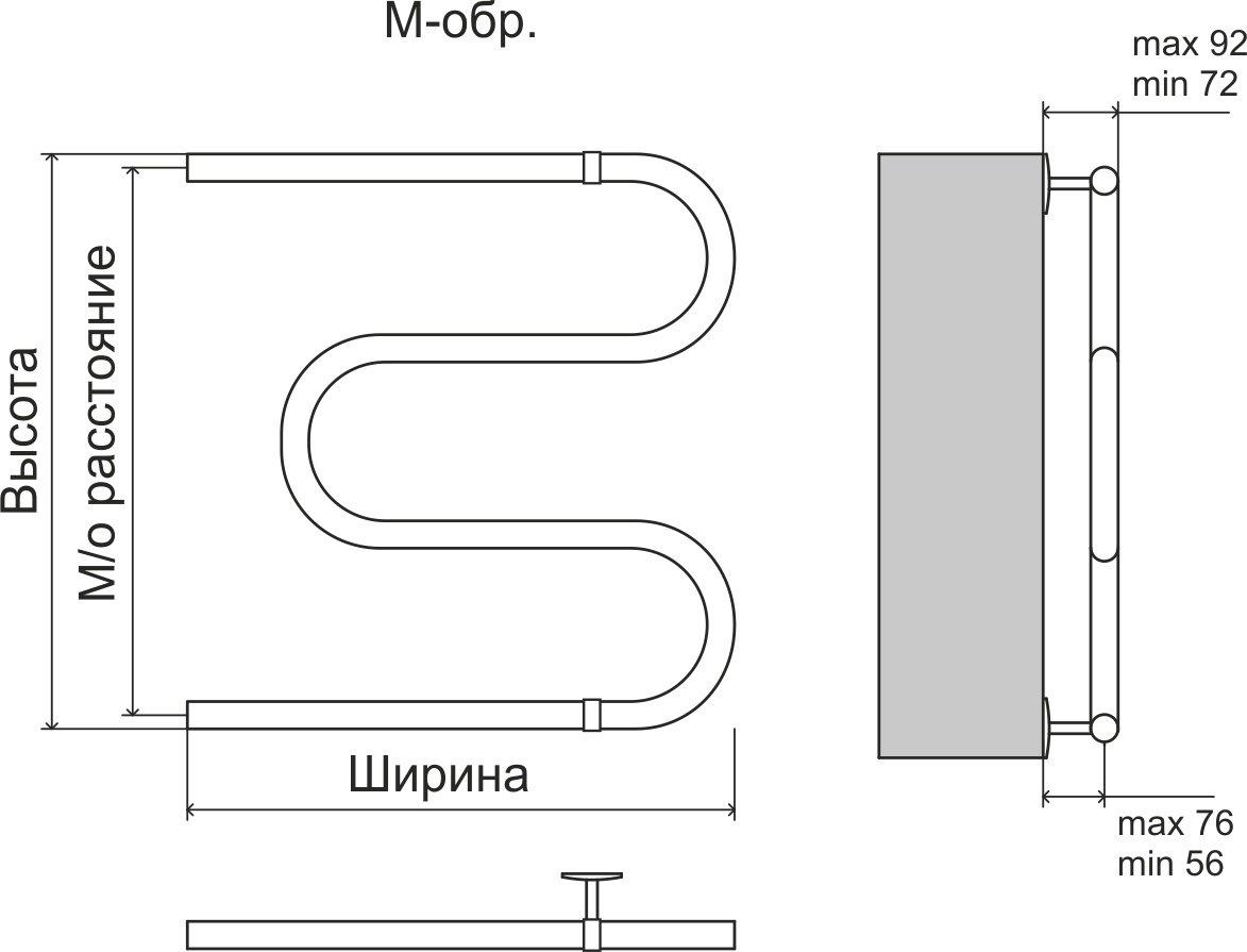 Полотенцесушитель Stelmix водяной AISI, M-образный 50x50 см купить,NaN