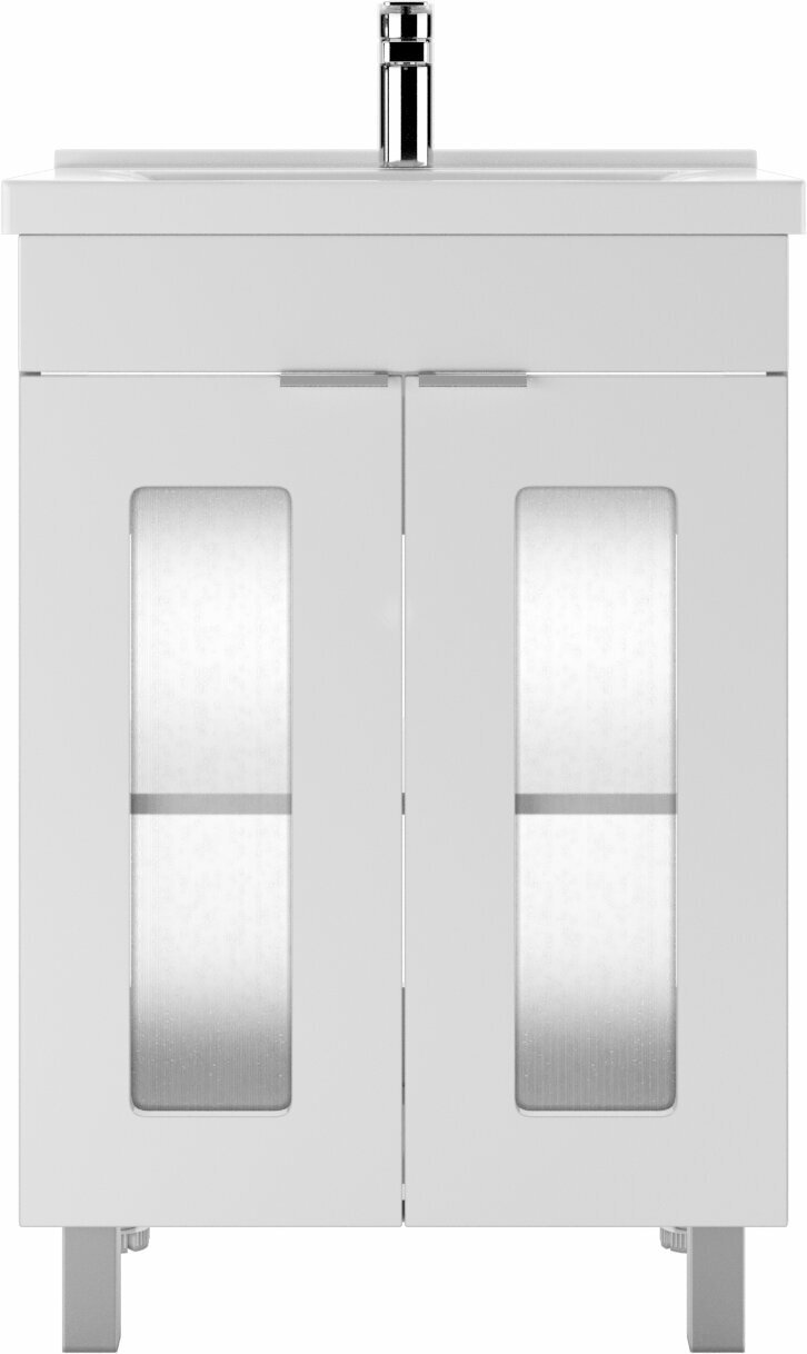 Тумба с раковиной KABINKA.KZ Кристалл, 56x82x43.4 см, белый