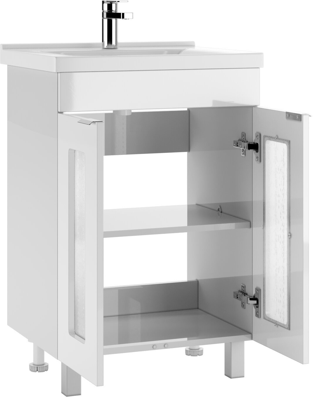 Тумба с раковиной KABINKA.KZ Кристалл, 56x82x43.4 см, белый