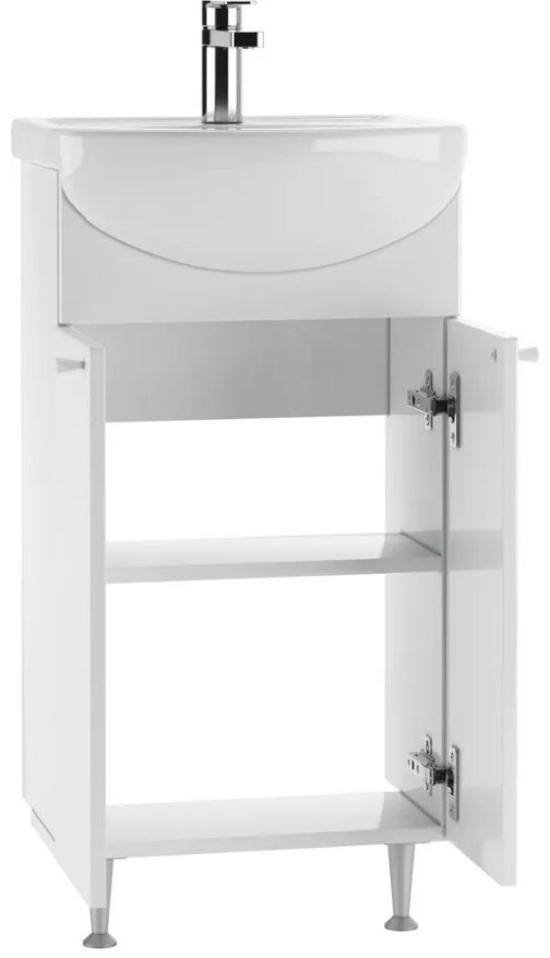 Тумба с раковиной KABINKA.KZ &#34;Элегия 45&#34; Промо, 42.9x82x25.3 см, белый