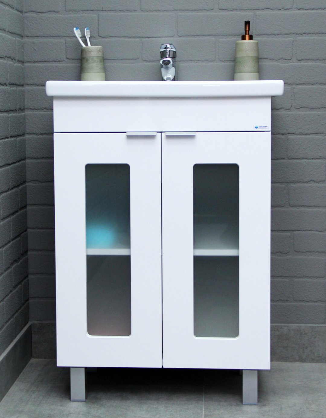 Тумба с раковиной Kabinka.kz Кристалл 56x82x43.4см белый купить,NaN