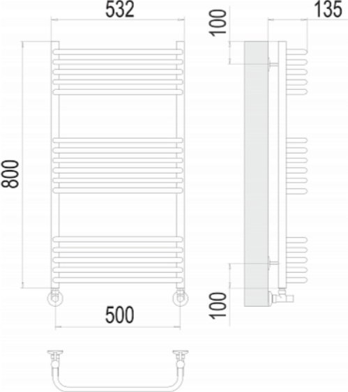 Полотенцесушитель TERMINUS водяной 4670078529794, лесенка 50x80 см купить,NaN