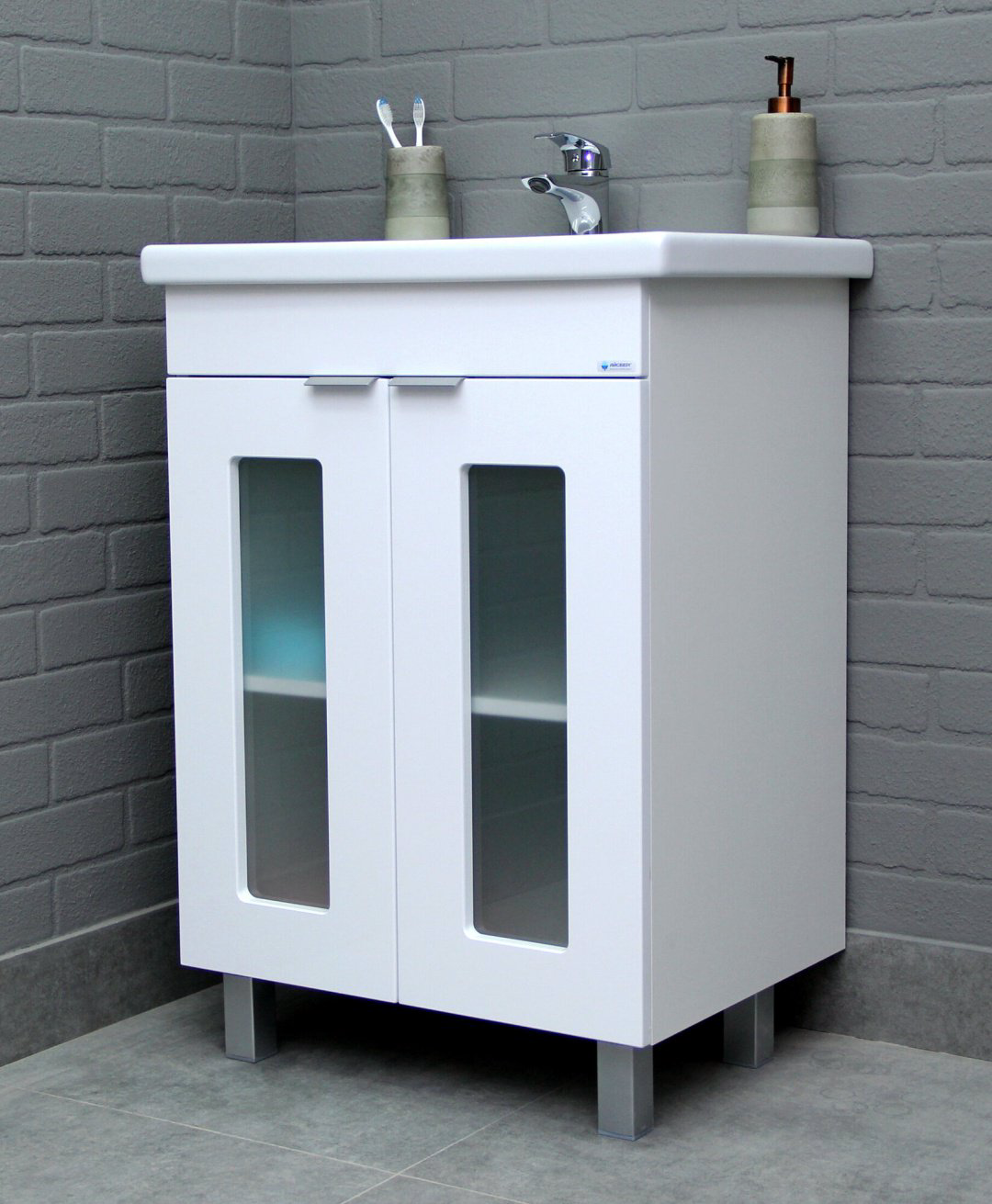 Тумба с раковиной Kabinka.kz Кристалл 56x82x43.4см белый купить,NaN