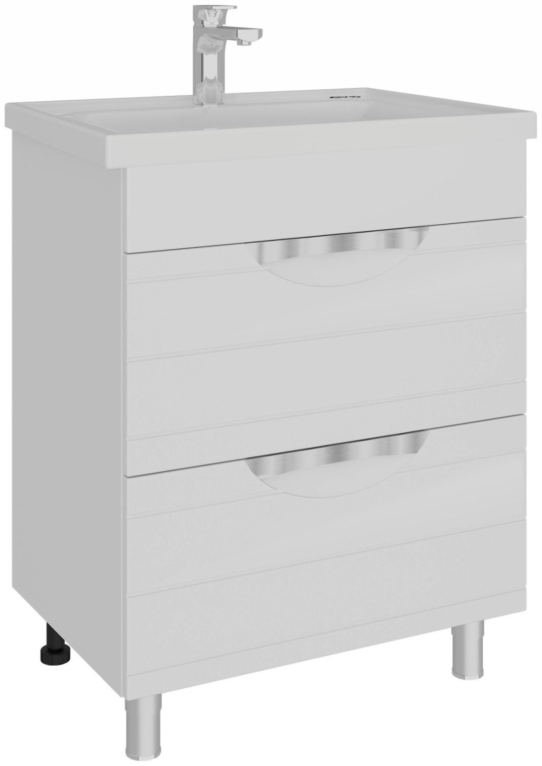 Тумба с раковиной AVK, 2 Ящика, Вероника, 70x70х45 см, белый