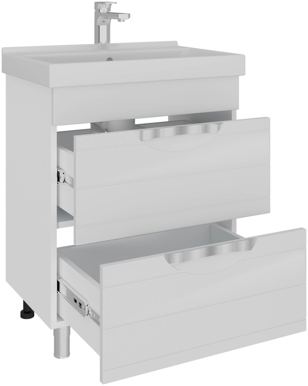 Тумба с раковиной AVK, 2 Ящика, Вероника, 70x70х45 см, белый