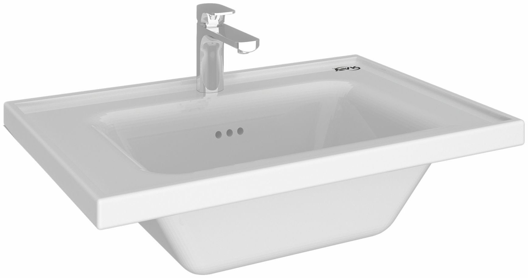 Тумба с раковиной AVK, 2 Ящика, Вероника, 70x70х45 см, белый