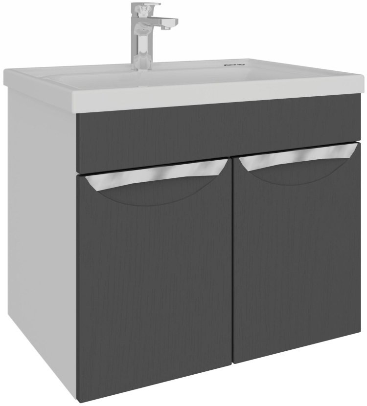 Тумба с раковиной AVK Верона 60x52x45см бело-серый купить,NaN