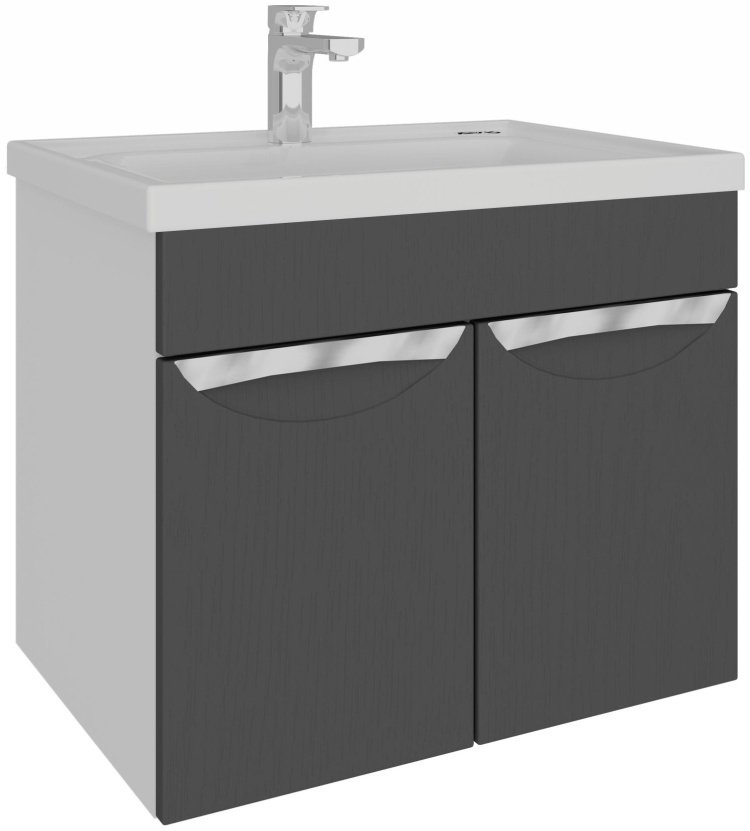 Тумба с раковиной AVK Верона 60x52x45см бело-серый купить,NaN