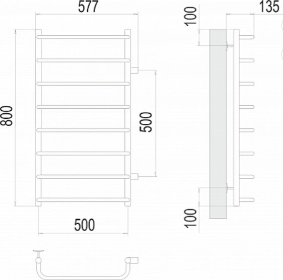 Полотенцесушитель TERMINUS водяной 4670078530387, лесенка 50x80 см купить,NaN