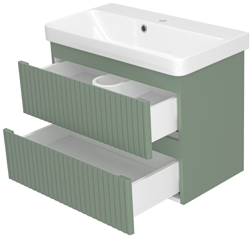 Тумба с раковиной Brevita Victory 70x49x37 см зеленый купить,NaN