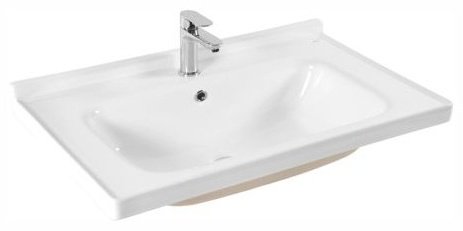 Тумба с раковиной навесная, AVK, 2 Двери, Вероника, 80x52x45 см, белый