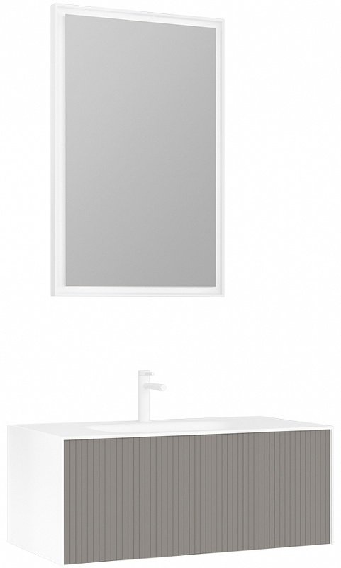 Тумба с раковиной Cube 100 3000378, 100x40x49 см, белый, бежевый