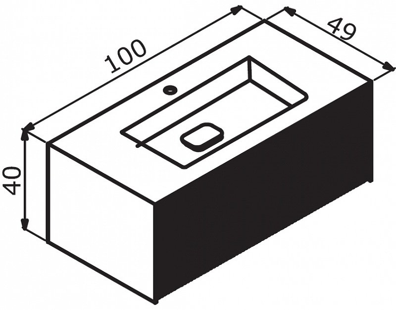 Тумба с раковиной Cube 100 3000378, 100x40x49 см, белый, бежевый