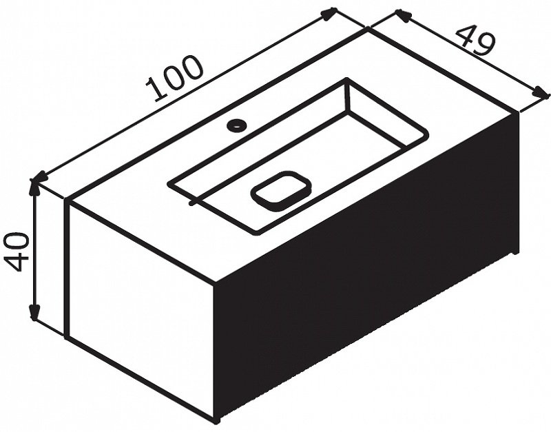 Тумба с раковиной Cube 100 3000378 100x40x49см бело-бежевый купить,NaN