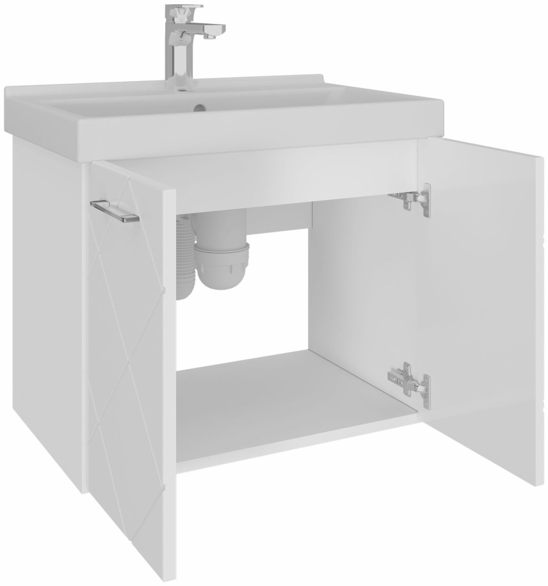 Тумба с раковиной AVK ТН 2 Двери Астра , 50x52x40 см, белый
