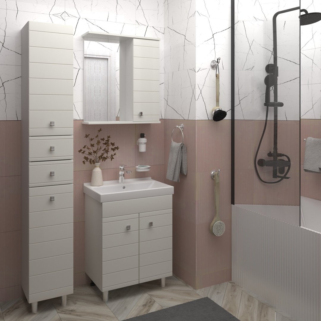 Тумба с раковиной AVK ТР 2двери Лира, 50x70x40 см, белый