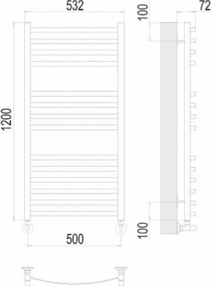 Полотенцесушитель TERMINUS водяной Авиэль П14, лесенка 50x120 см купить,NaN