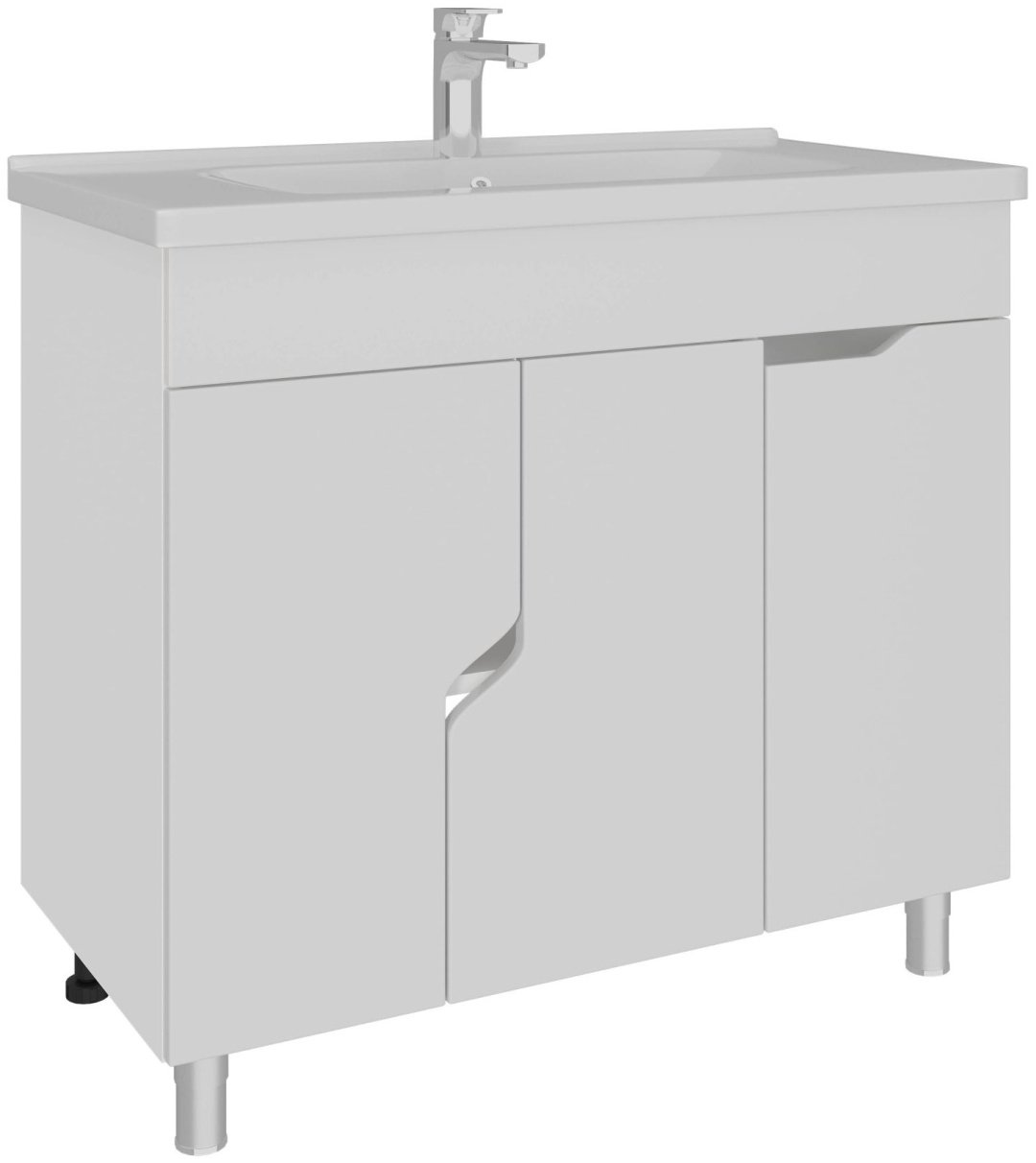 Тумба с раковиной AVK ТР 3двери Азалия, 100x70x47 см, белый