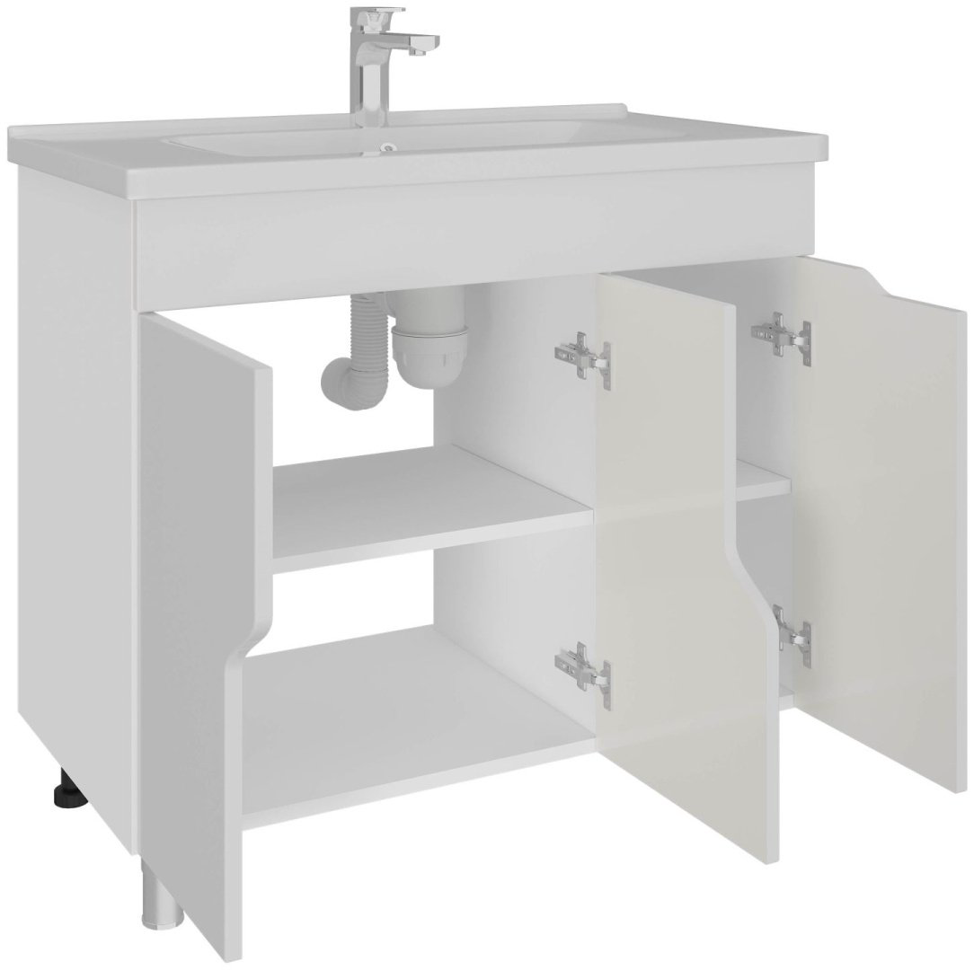 Тумба с раковиной AVK ТР 3двери Азалия 100x70x47см белый купить,NaN