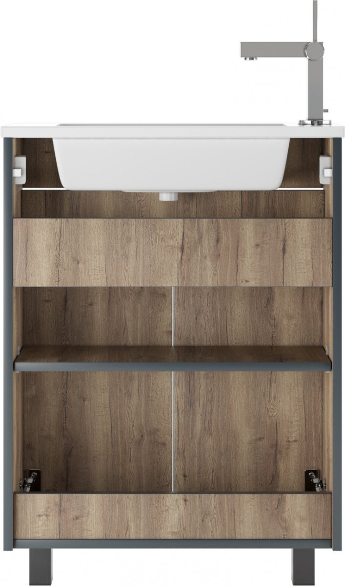 Тумба с раковиной KABINKA.KZ "Modul 60"Dolche Dark, 59x82x20.5 см, коричневый купить,NaN