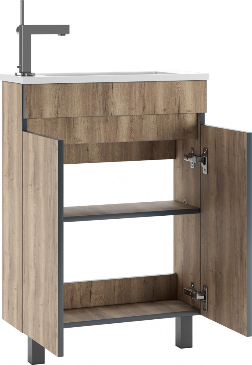 Тумба с раковиной KABINKA.KZ &#34;Modul 60&#34;Dolche Dark, 59x82x20.5 см, коричневый