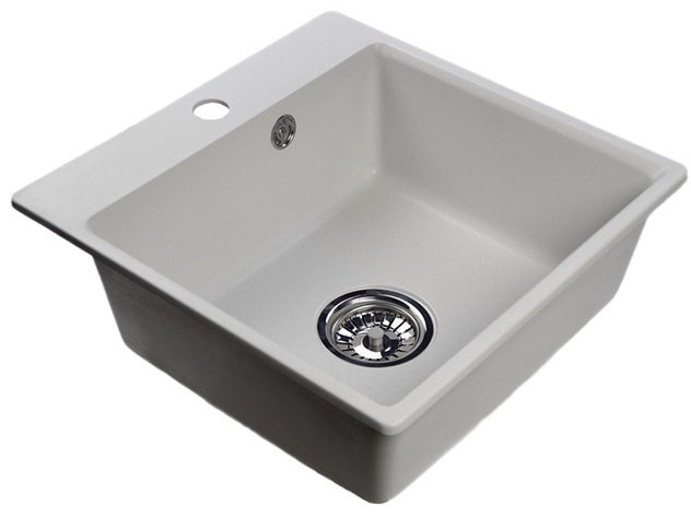 Кухонная мойка NOVA 4640145612780 накладная 44х44х16 см, кварцевый песок, тон белый