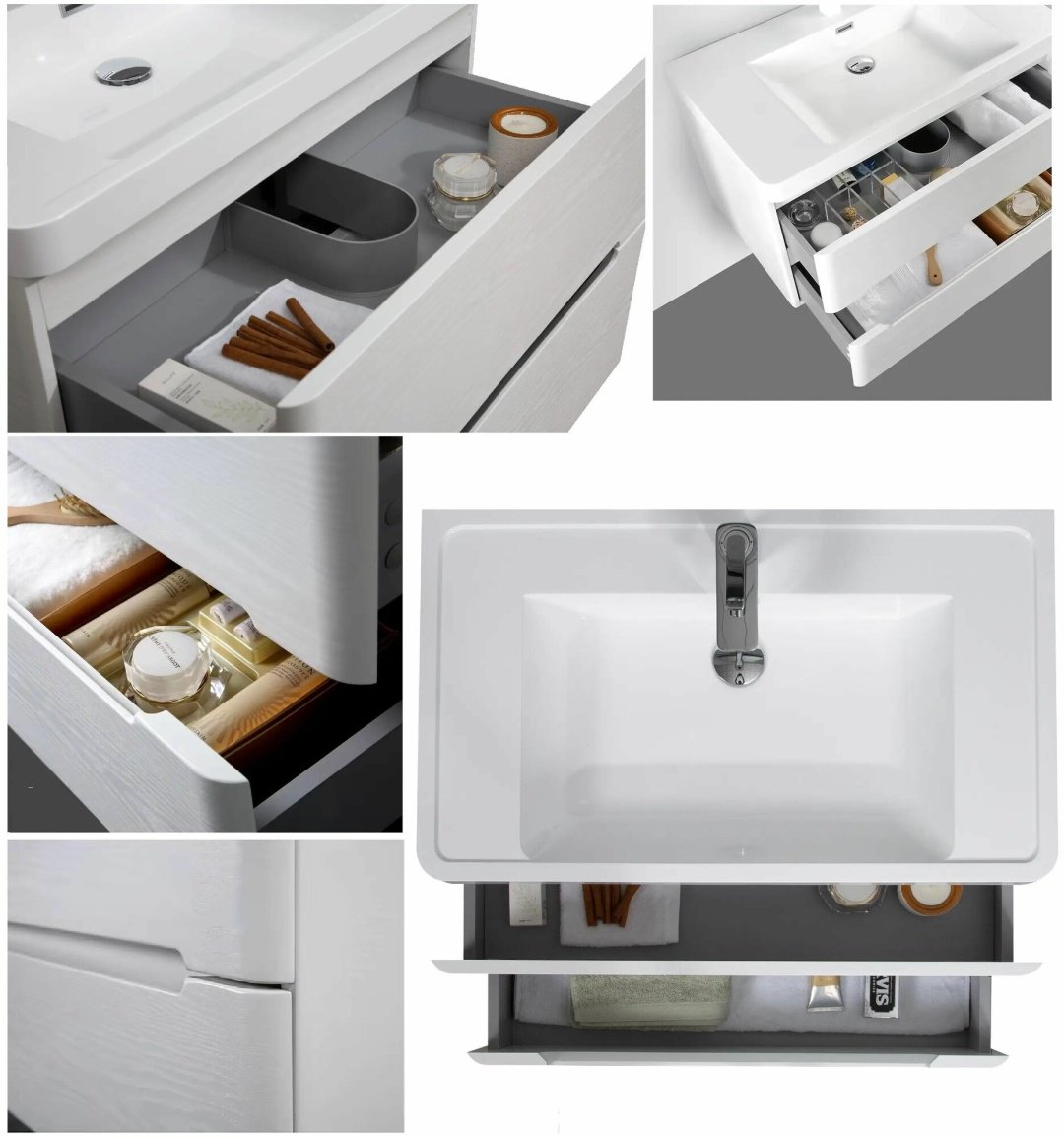 Тумба с раковиной River80, 80x55x48 см, белый