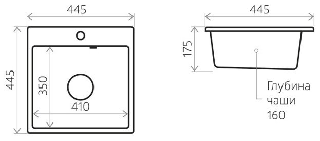 Кухонная мойка NOVA 4640145612780 накладная 44х44х16 см, кварцевый песок, тон белый купить,NaN