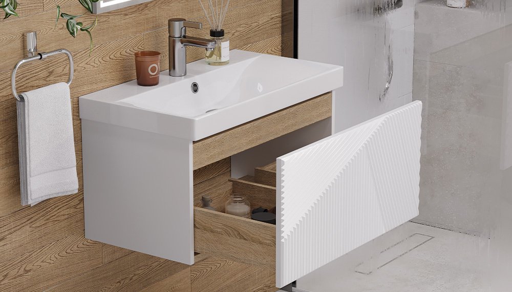 Тумба с раковиной KABINKA.KZ EDGE 700, 70x39.7x39.5 см, белый