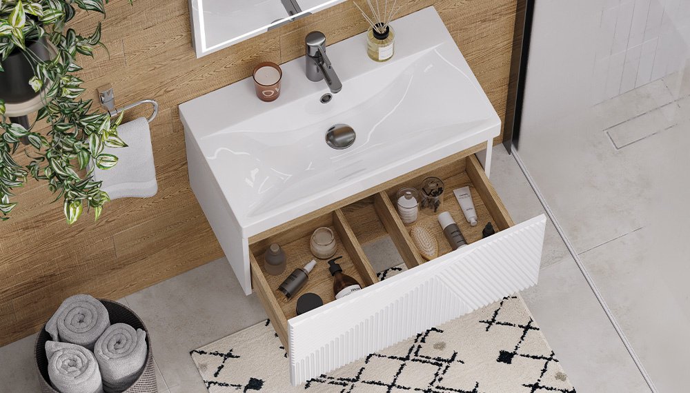 Тумба с раковиной KABINKA.KZ EDGE 700, 70x39.7x39.5 см, белый