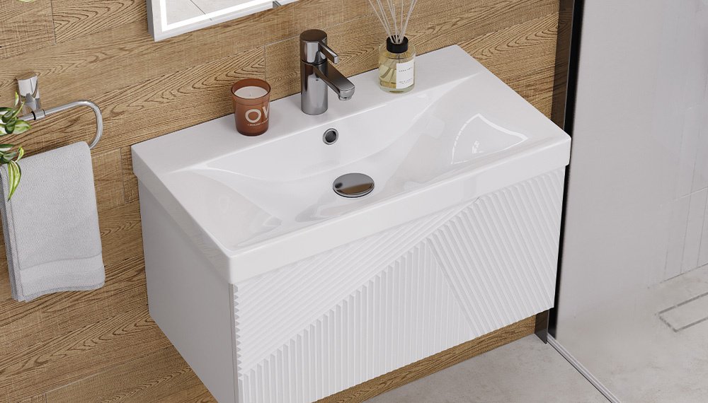 Тумба с раковиной KABINKA.KZ EDGE 700, 70x39.7x39.5 см, белый