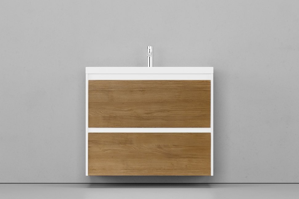 Тумба с раковиной KABINKA.KZ KLAUFS 900, 88.5x72.2x44.3 см, белый, коричневый