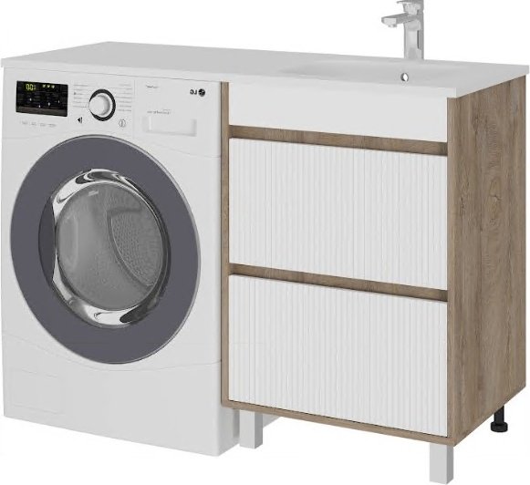 Тумба с раковиной KABINKA.KZ A2 ТР 2Я СМ 1200 К, 120x70x45 см, белый, коричневый