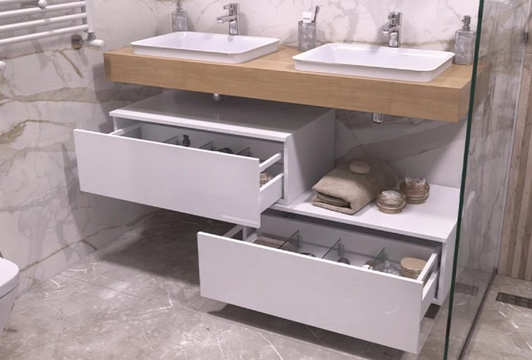 Тумба без раковины KABINKA.KZ UNIT 800-0-1, 80x27x48 см, белый