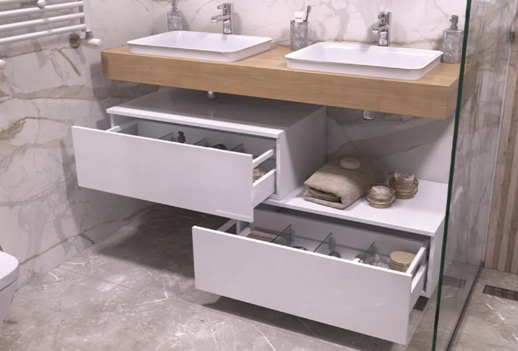 Тумба без раковины KABINKA.KZ UNIT 800-0-1, 80x27x48 см, белый купить,NaN