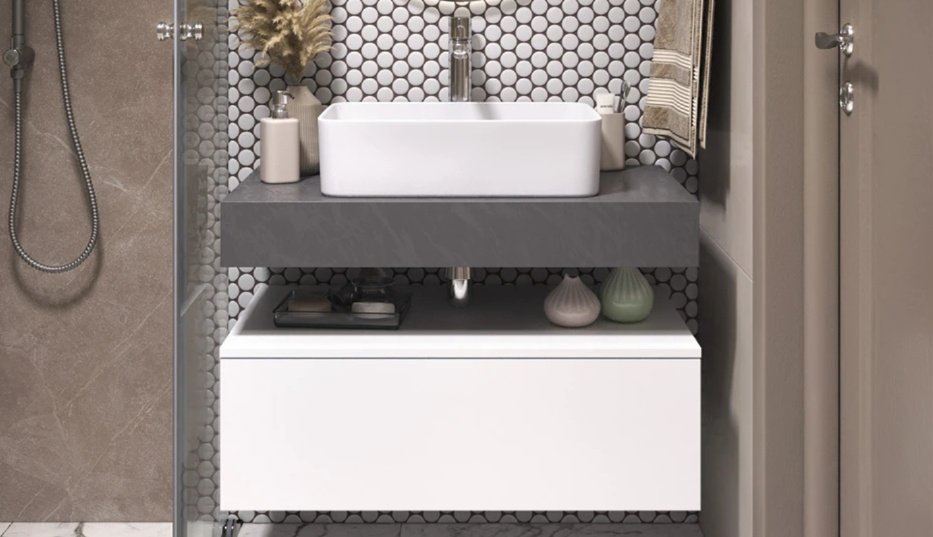 Тумба без раковины KABINKA.KZ UNIT 800-0-1, 80x27x48 см, белый