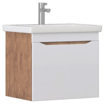 Тумба с раковиной Kabinka.kz Grani 60 60x51.5x45см бело-коричневый купить,NaN