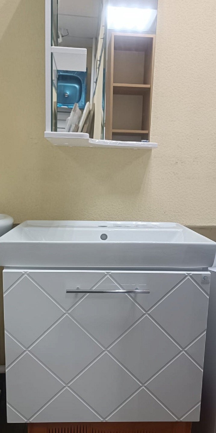 Тумба с раковиной KABINKA.KZ 4603745593583, 56x47x44 см, белый