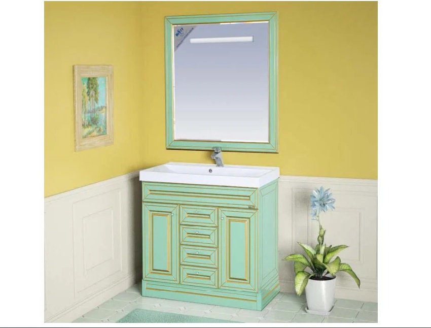 Тумба с раковиной KABINKA.KZ СО000003993, 75x83x48 см, зеленый