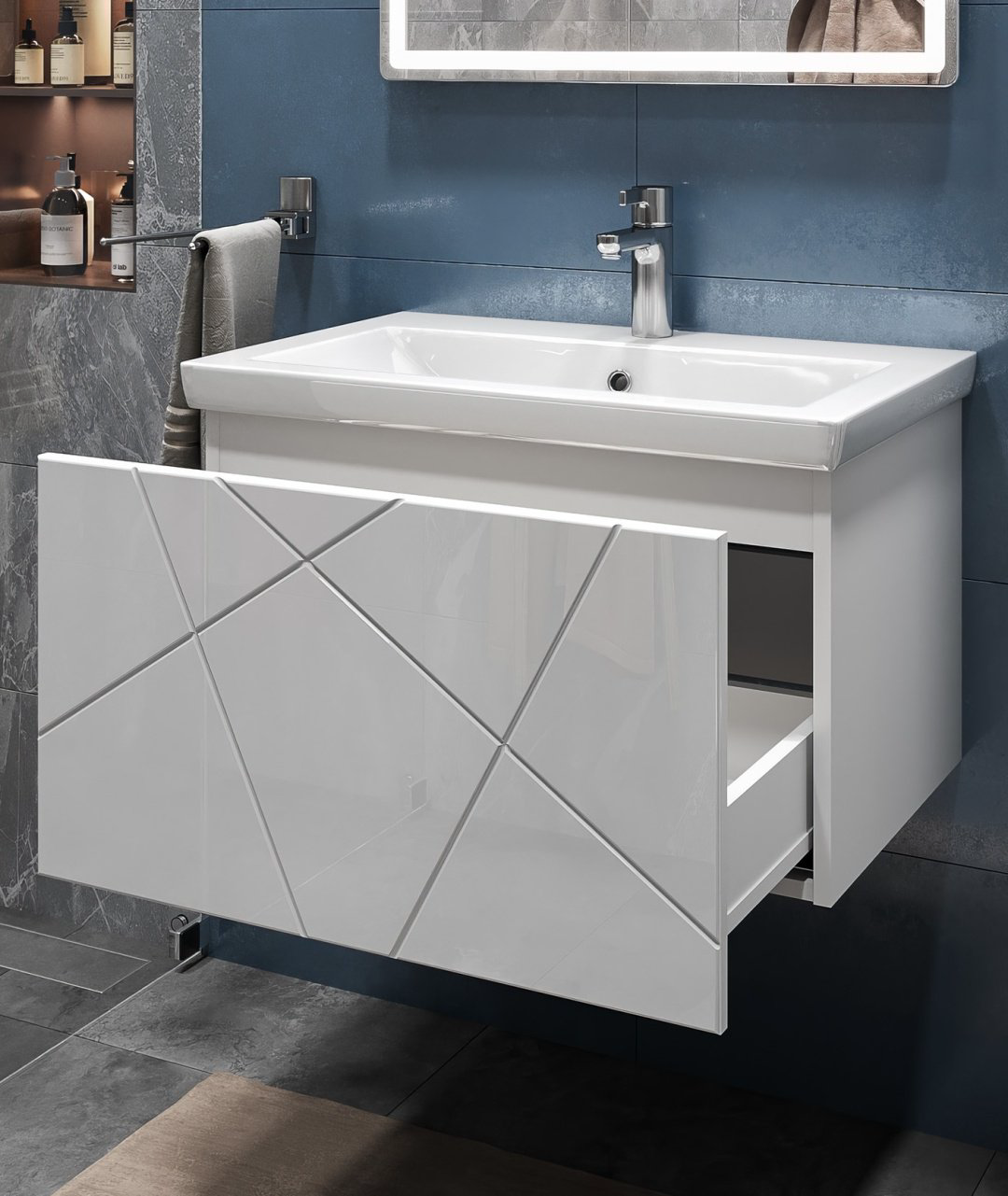 Тумба с раковиной Kabinka.kz Geometry 60 60x42x45см белый купить,NaN