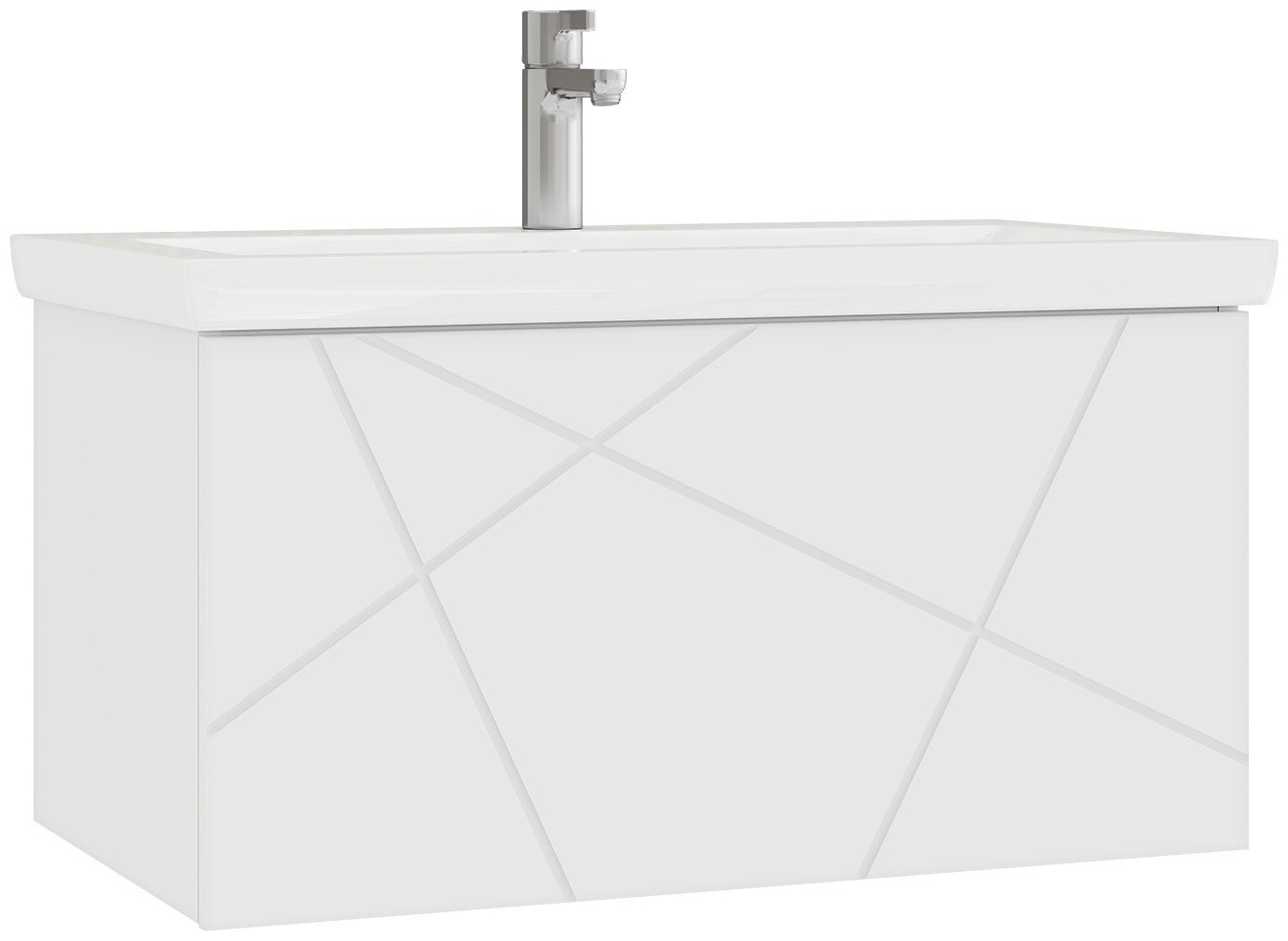 Тумба с раковиной KABINKA.KZ Geometry 800, 76.6x39.5x43.8 см, белый