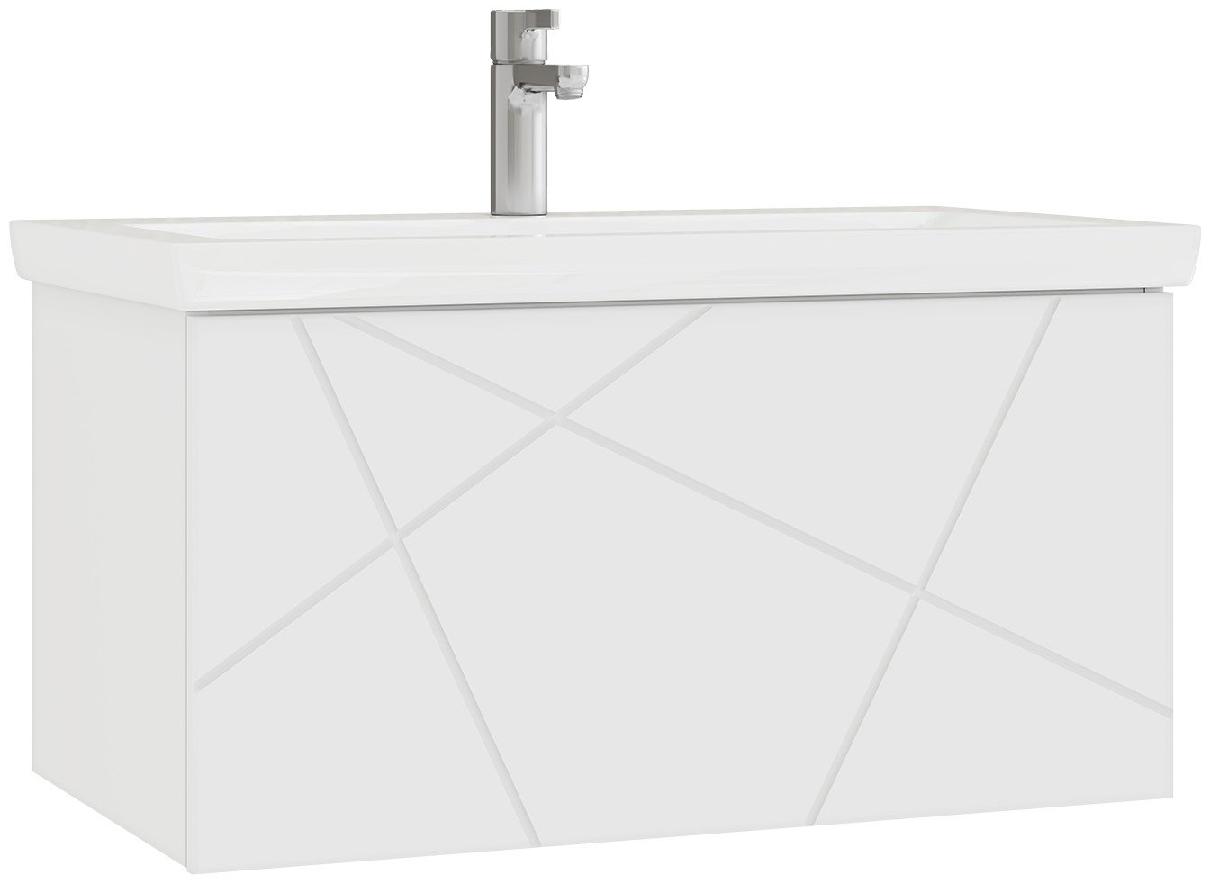 Тумба с раковиной Kabinka.kz Geometry 800 76.6x39.5x43.8см белый купить,NaN