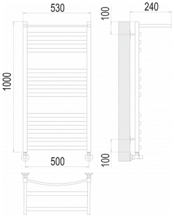 Полотенцесушитель TERMINUS водяной 4670078529572, лесенка 50x100 см купить,NaN