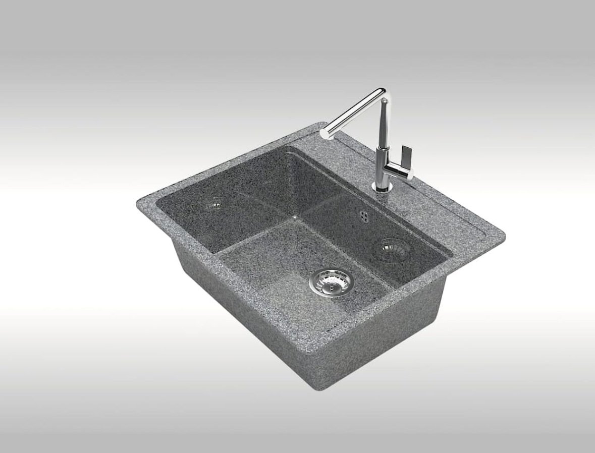 Кухонная мойка Marrbaxx Джеки L9/G35 врезная 50х57х20 см, искусственный мрамор, тон серый - ForteMarket Кухонная мойка Marrbaxx Джеки L9/G35 врезная 50х57х20 см, искусственный мрамор, тон серый купить,0