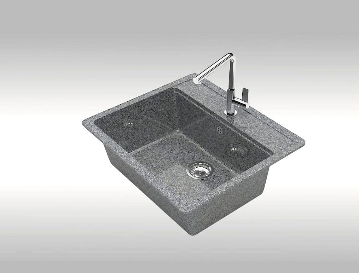 Кухонная мойка Marrbaxx Джеки L9/G35 врезная 50х57х20 см, искусственный мрамор, тон серый купить,NaN